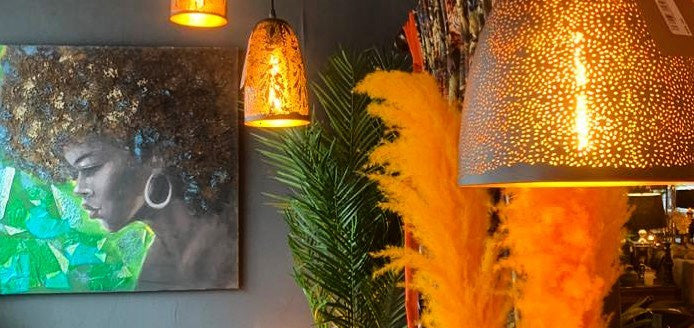 Bright orange pampas grass home decor