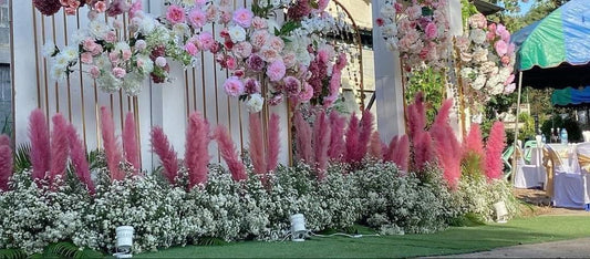 Pink pampas grass decoration