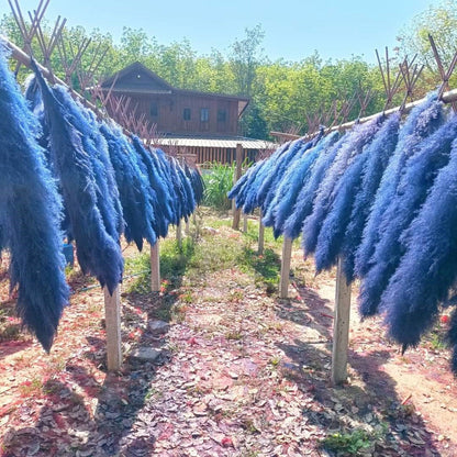 10 Stems dye to color blue pampas grass dried plants